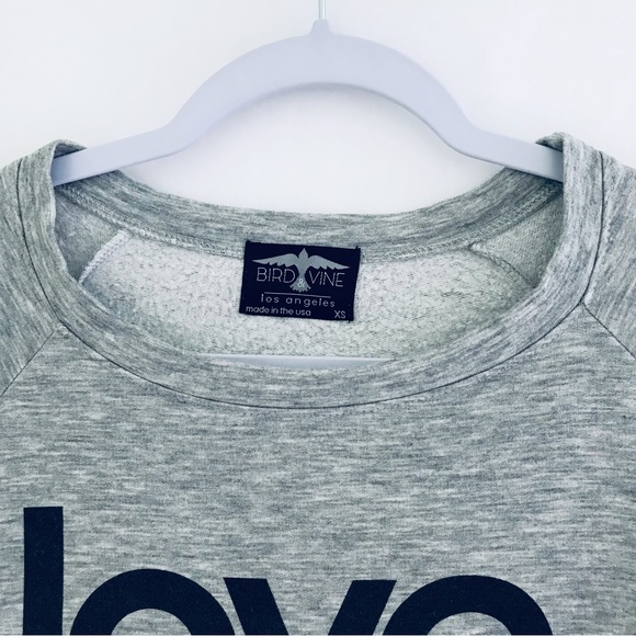 BIRD & VINE Love Graphic Sweatshirt Grey Black - Picture 4 of 12